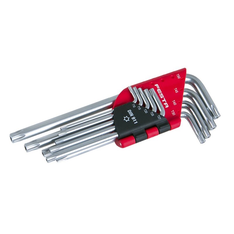 Комплект TORX шестограми FESTA T10–T50 CrV 9 части