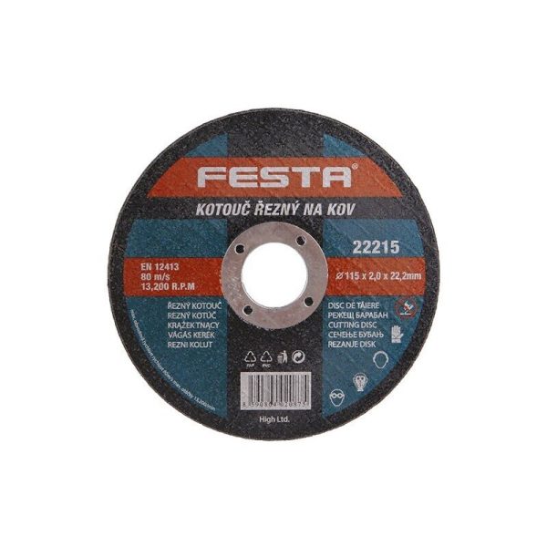 Режещ диск за метал 115 х 2.0 х 22.2 мм FESTA 22215