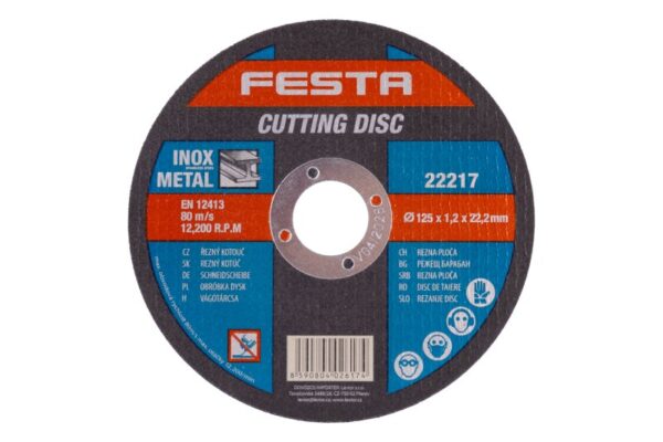 Режещ диск FESTA за метал и INOX 125 × 1,2 × 22,2 мм