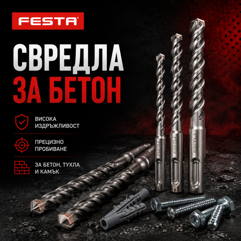 Свредла за бетон FESTA – инструменти и консумативи