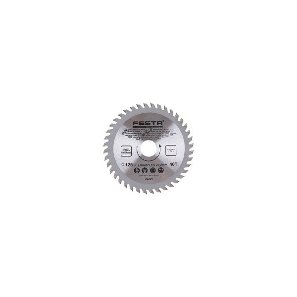 Циркулярен диск FESTA SK 125 × 2,8 × 22,2 мм, 40 зъба