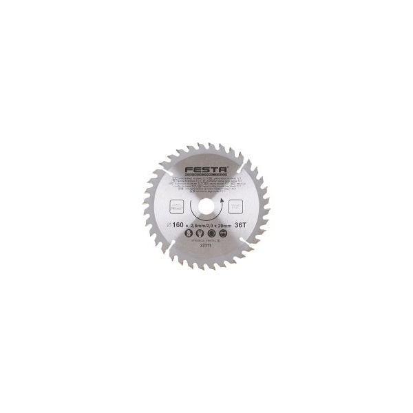 Циркулярен диск FESTA SK 160 × 2,8 × 20 мм, 36 зъба