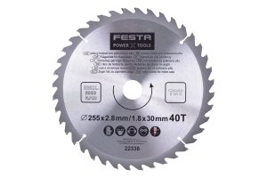 Циркулярен диск FESTA SK 255 × 2,8 × 30 мм, 40 зъба